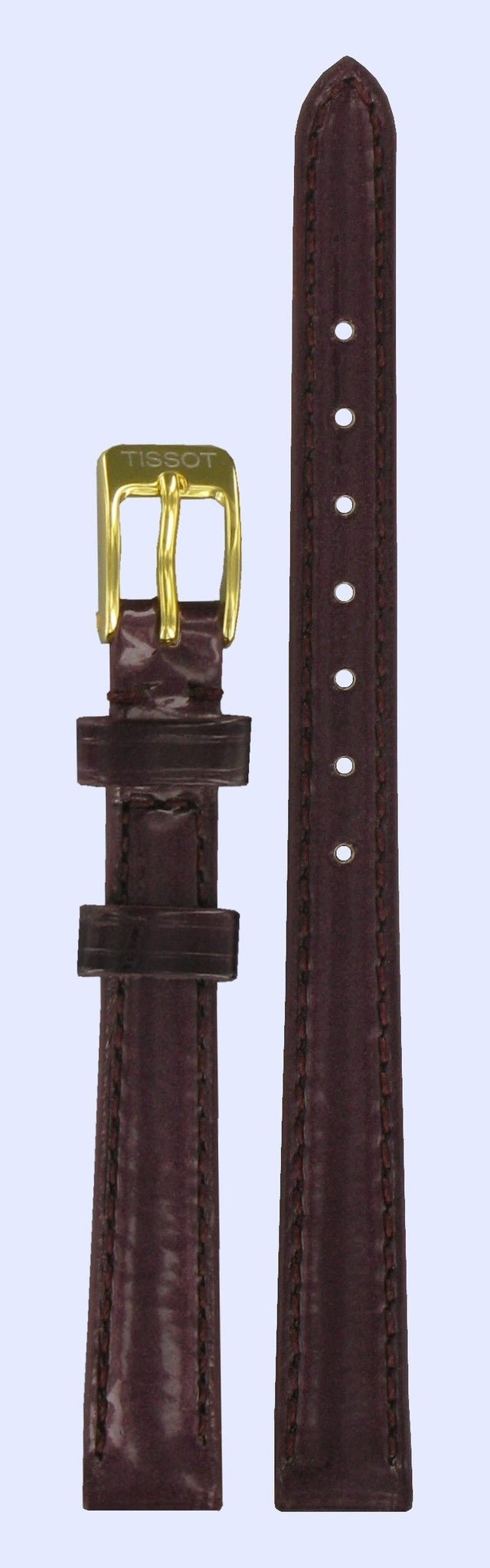 Tissot T71333934 Watch Band T600021147 Bordeaux Leather 10 mm New Helvetia - Watch Plaza