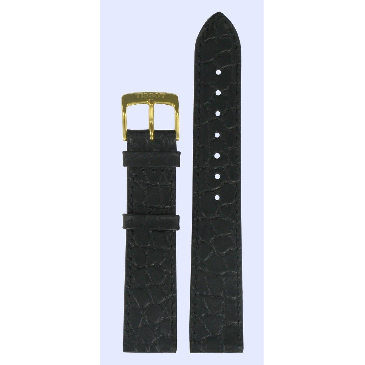Tissot T7134, T7124 Carmel Watch Band T600013035 Black Leather 18 mm Carson - Watch Plaza