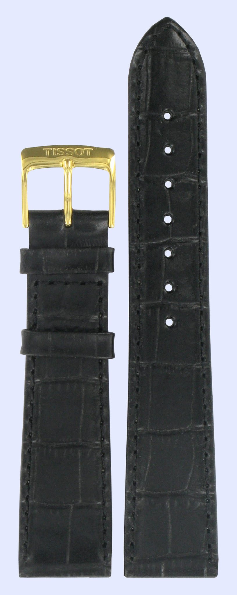 Tissot T713437 Ely Watch Band T600013552 Black Leather 19 mm Gleendora - Watch Plaza