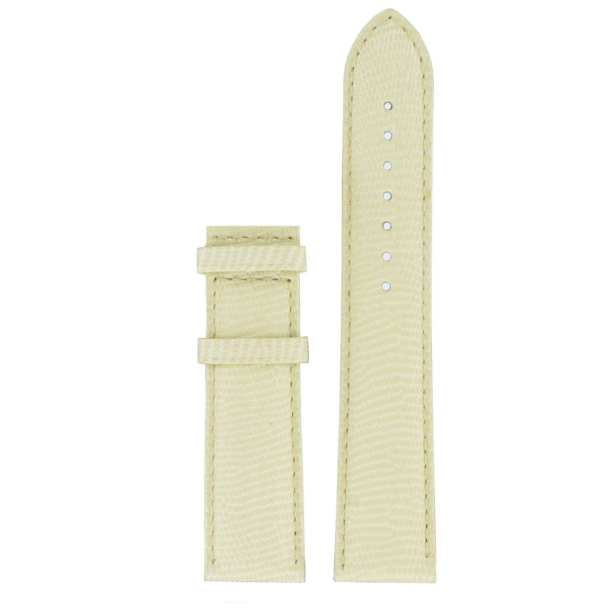 Tissot T71344272 Watch Band T610028985 White Leather 20 mm Carson - Watch Plaza