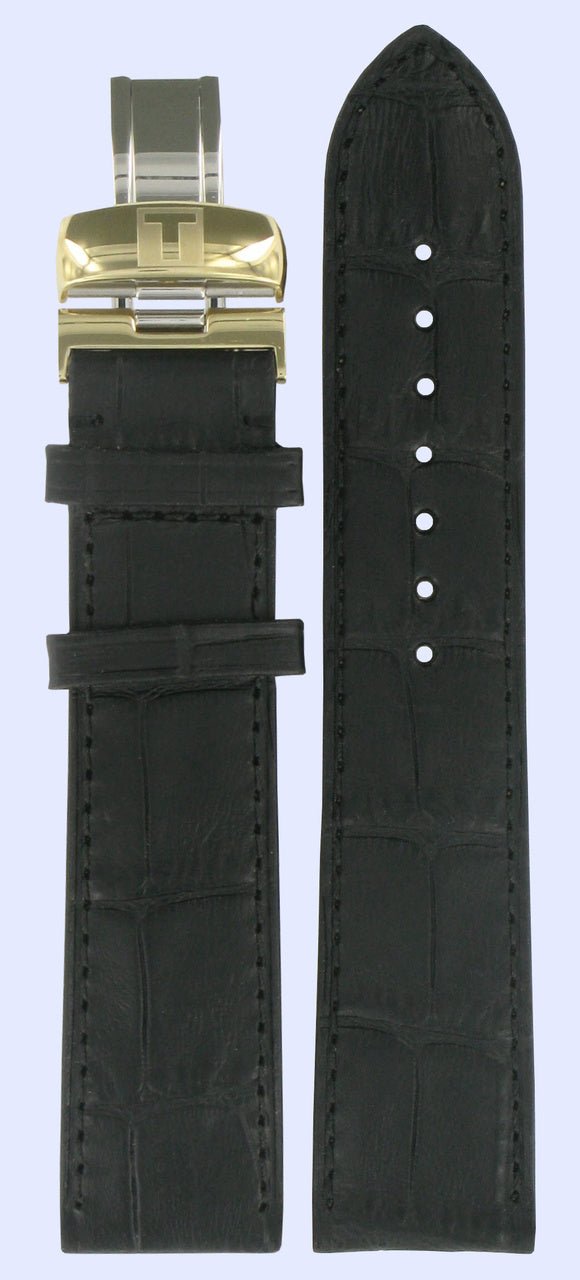 Tissot T71344376 Watch Band T600027500 Black Leather 20 mm Jasmin - Watch Plaza