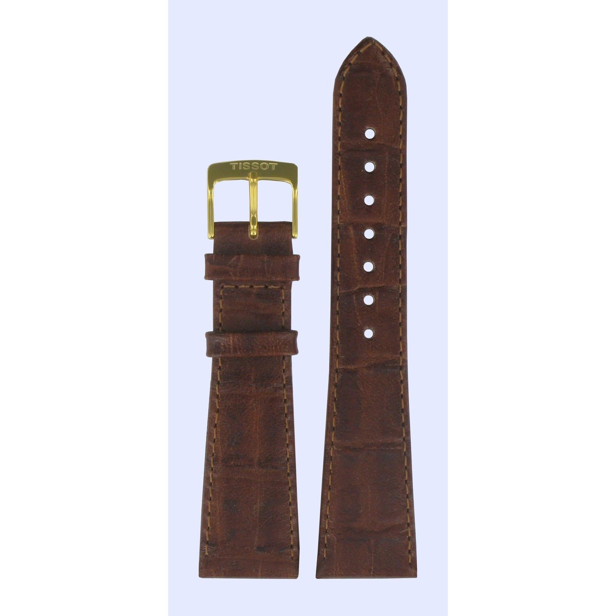 Tissot T71.3.610, T71.3.608, T71.2.608 Watch Band T600013014 Brown Leather 21 mm New Helvetia - Watch Plaza