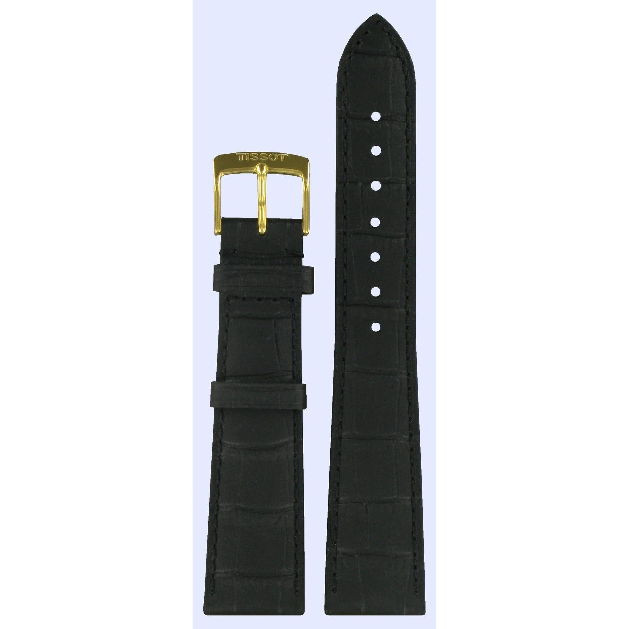 Tissot T71361624 Watch Band T600013475 Black Leather 20 mm Orinda - Watch Plaza