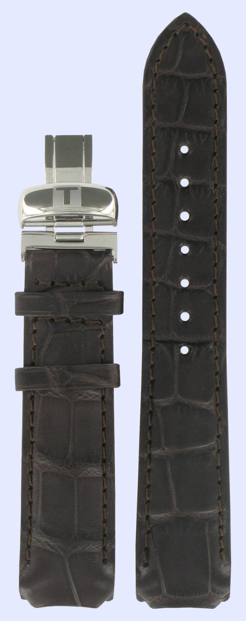 Tissot T71944531 Watch Band T600022972 Dark Brown Leather mm T - Touch - Watch Plaza