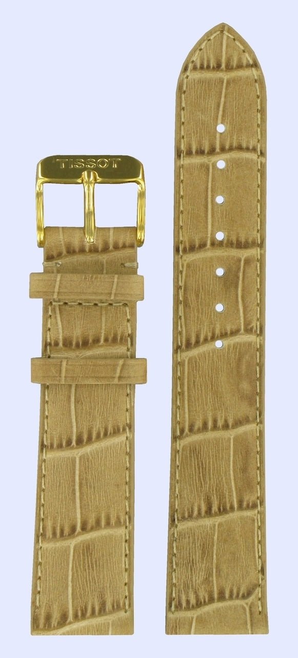 Tissot T902310A & T7136 Watch Band T600021115 Beige Leather 20 mm Retro - Watch Plaza