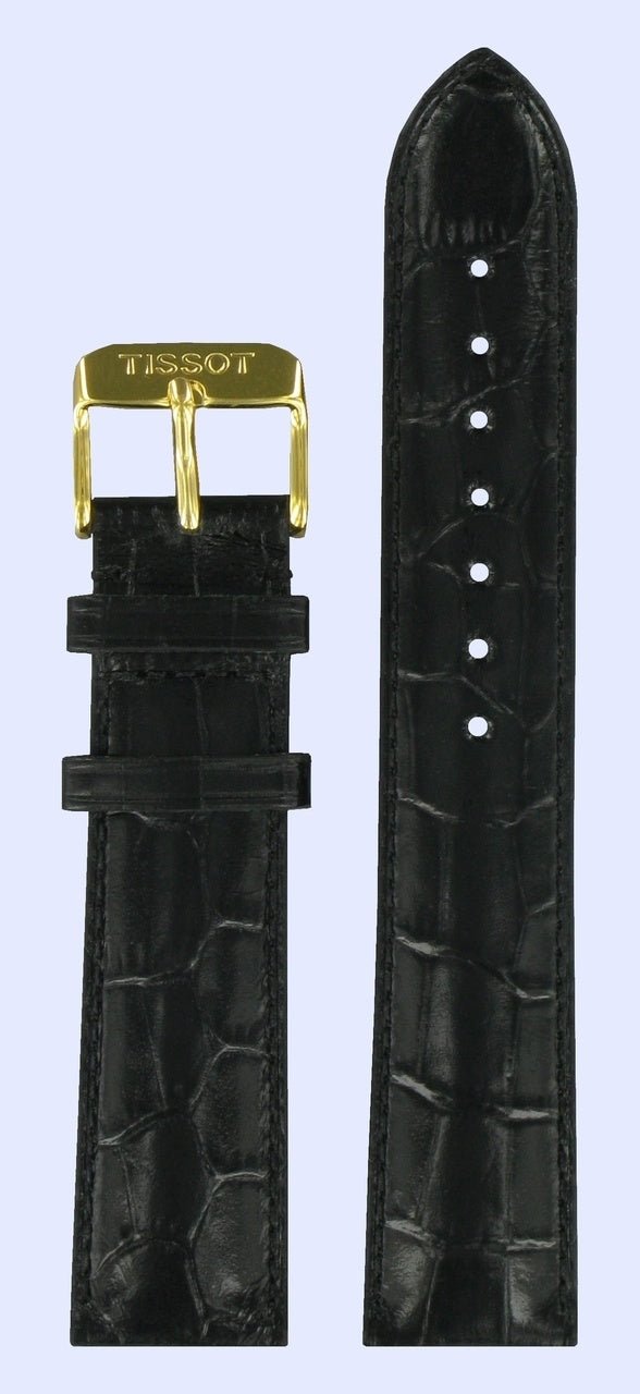 Tissot T902310A & T7136 Watch Band T600021116 Black Leather 20 mm Retro - Watch Plaza