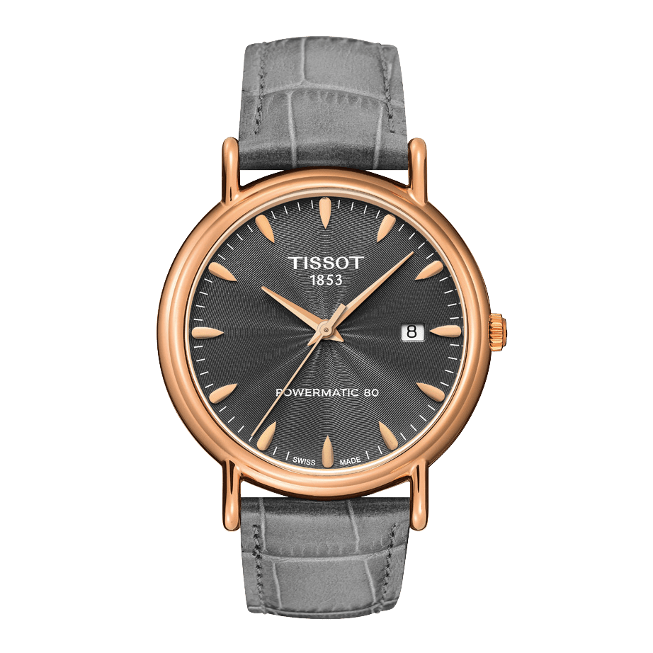 Tissot T9074077608100 Watch Band T610034707 Grey Leather 20 mm Carson - Watch Plaza