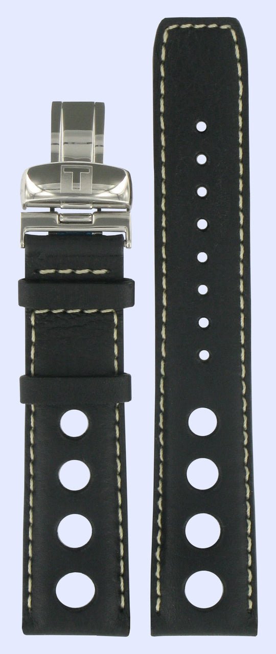 Tissot T91142782 Watch Band T600020212 Black Leather 20 mm PRS 516 - Watch Plaza