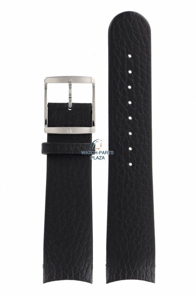 Watch Band Calvin Klein Bold K22 Black Leather Strap 22mm K22271 - Watch Plaza