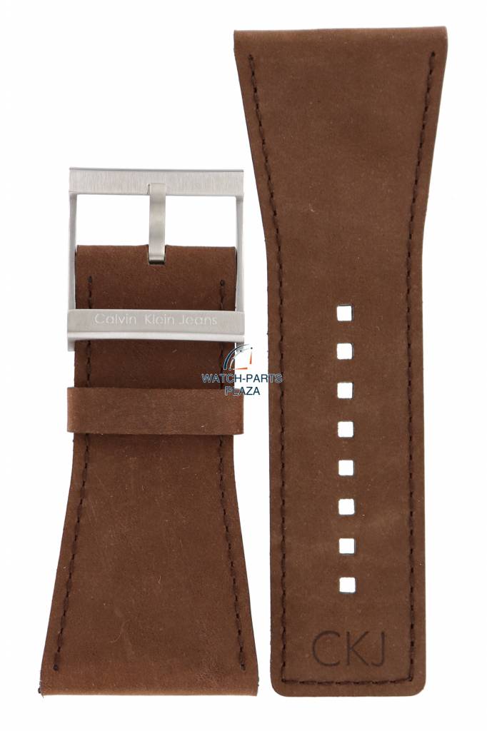 Watch Band Calvin Klein K42 CKJ Boundary Brown Leather Strap 38mm K42111 - Watch Plaza