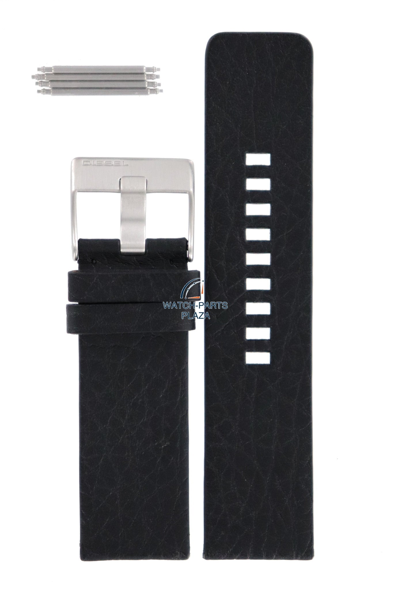 Watch Band Diesel DZ1024 black leather strap 26mm genuine replacement - Watch Plaza