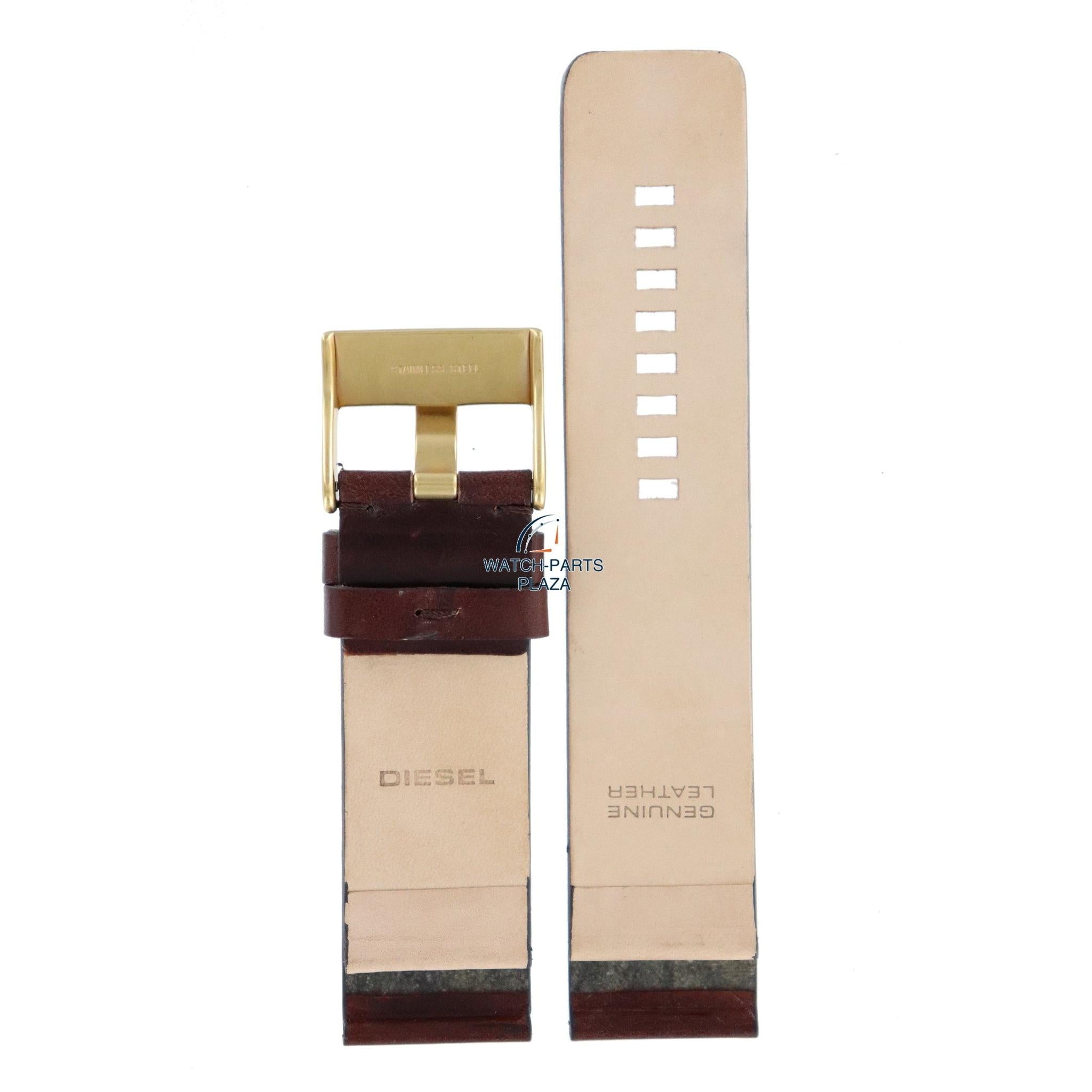 Watch Band Diesel DZ1025 brown leather strap 26mm original - Watch Plaza