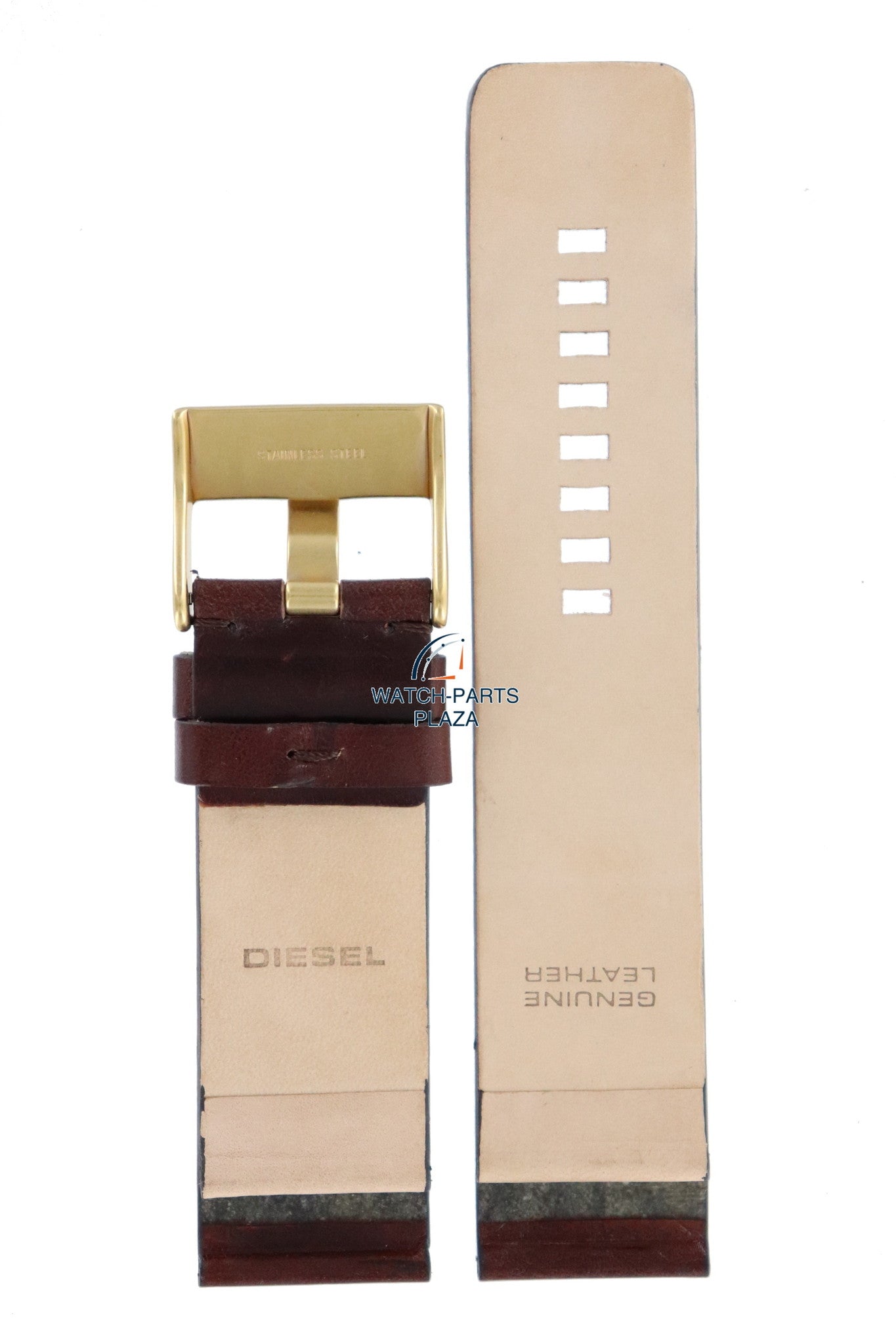 Watch Band Diesel DZ1025 brown leather strap 26mm original - Watch Plaza