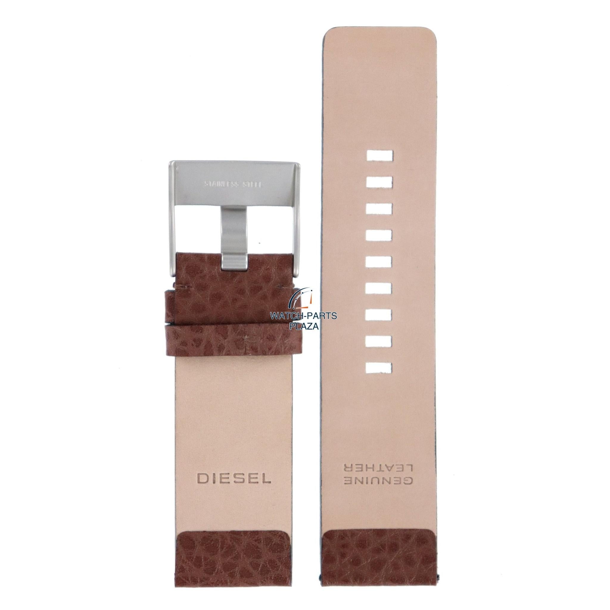 Watch Band Diesel DZ1054 brown leather strap 26mm genuine - Watch Plaza