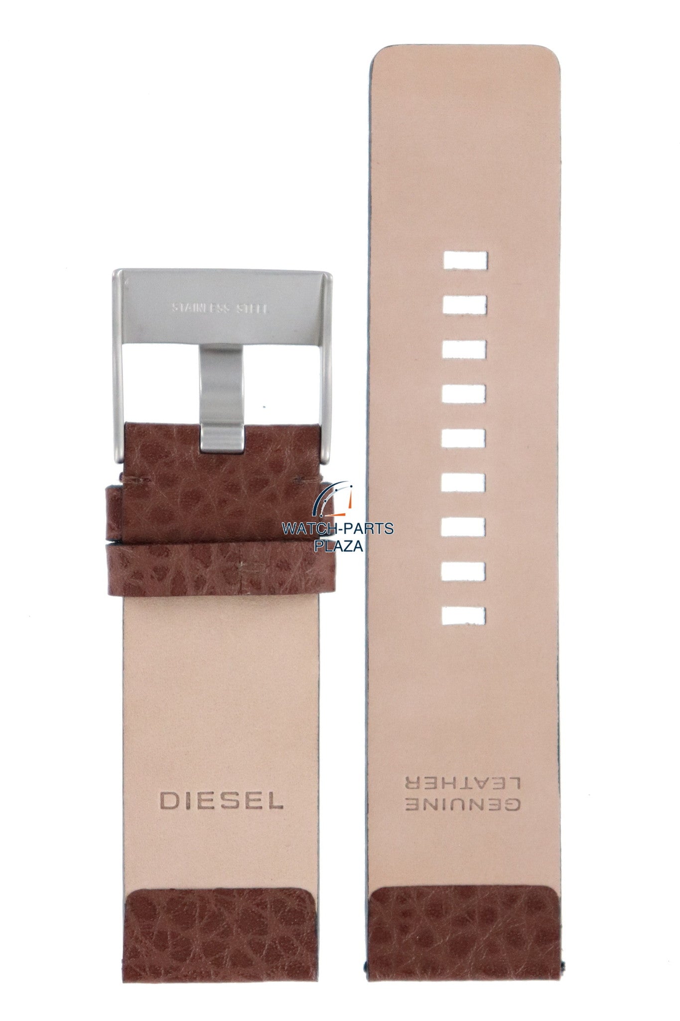 Watch Band Diesel DZ1054 brown leather strap 26mm genuine - Watch Plaza