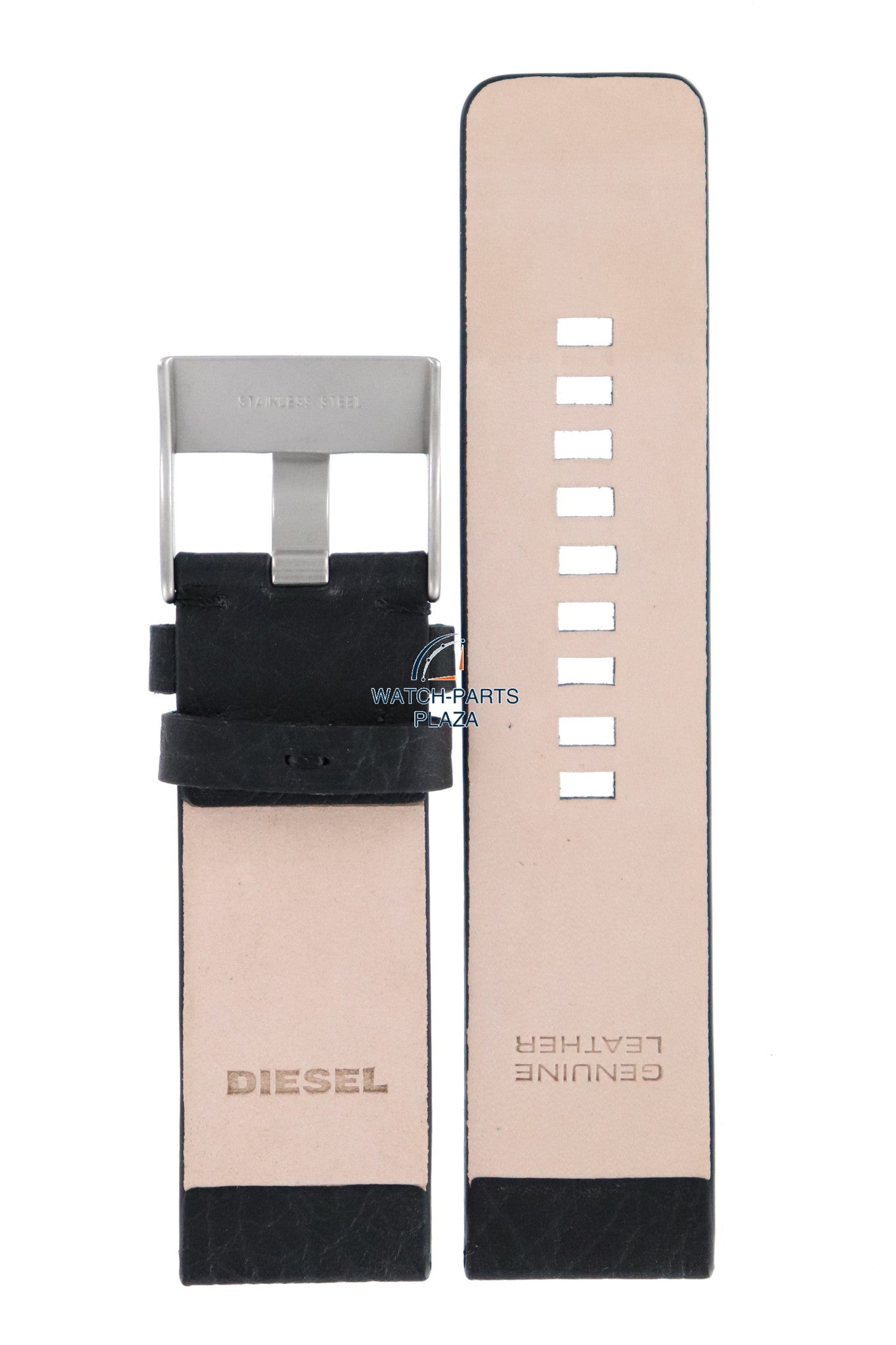 Watch Band Diesel DZ1055 black leather strap 26mm original - Watch Plaza