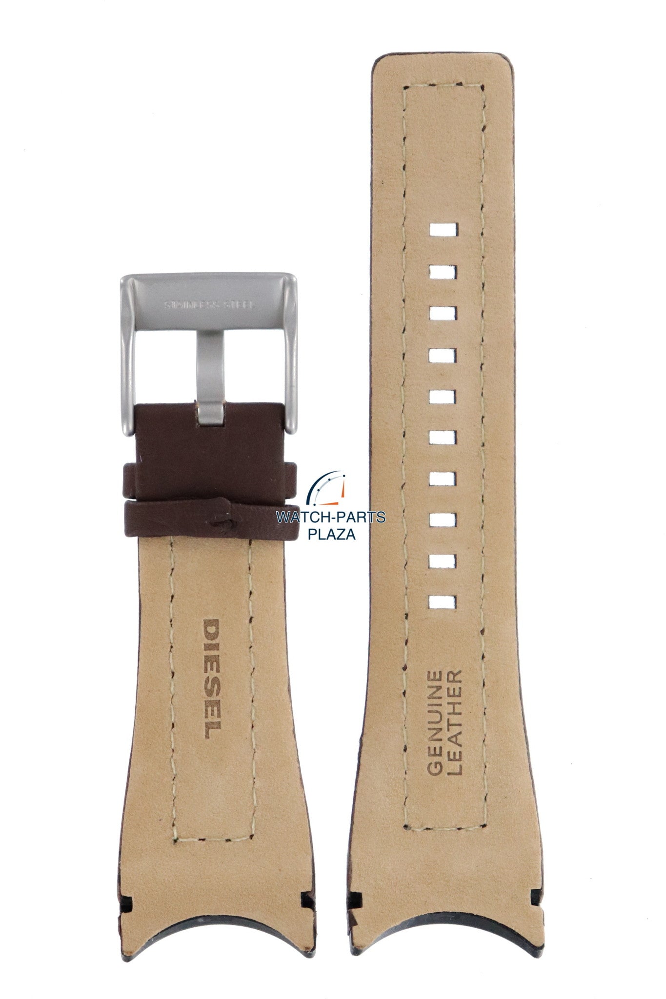 Watch Band Diesel DZ1095 brown leather strap 28mm original - Watch Plaza