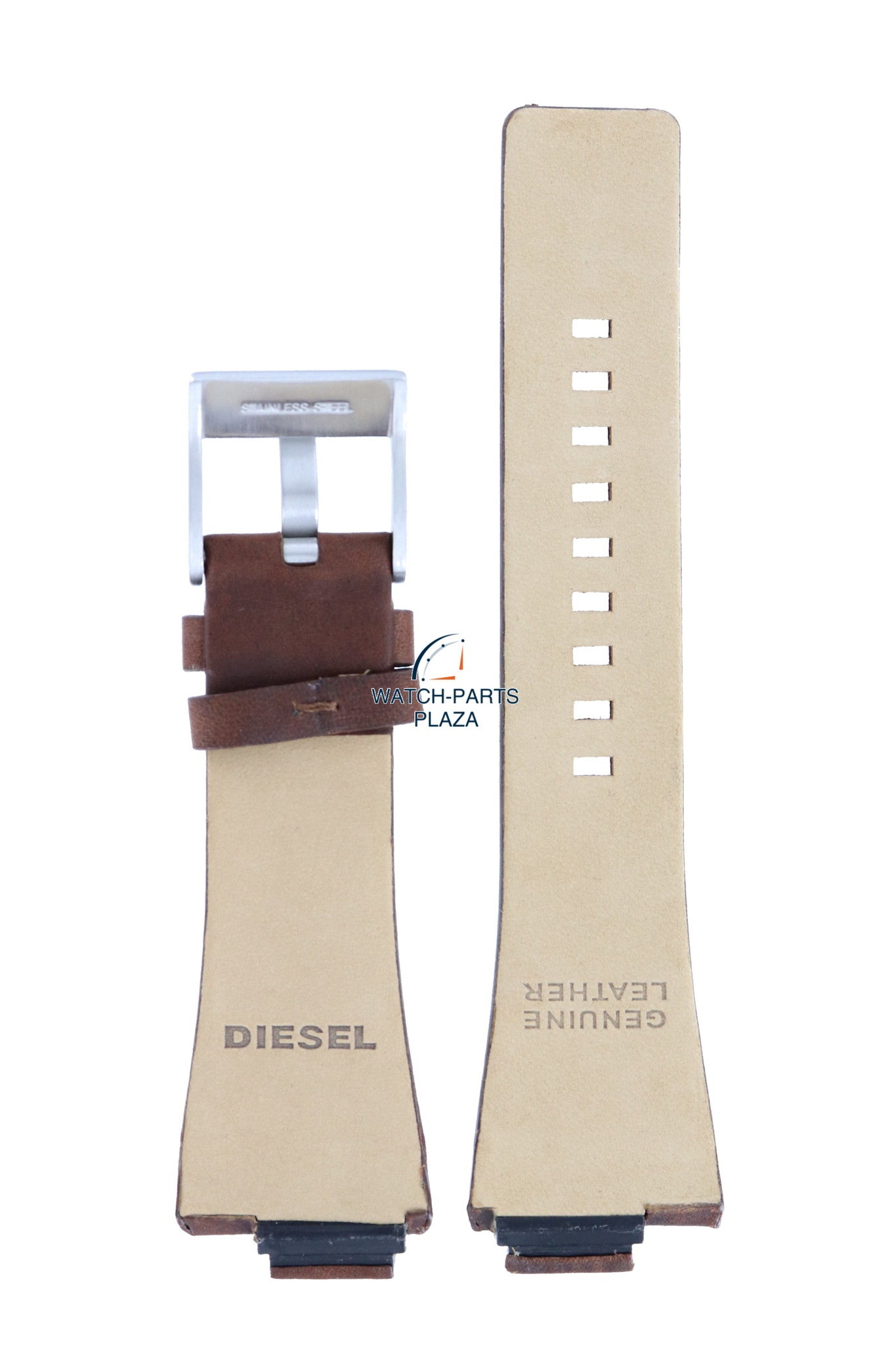 Watch Band Diesel DZ1101 brown leather strap 14mm original - Watch Plaza