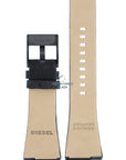 Watch Band Diesel DZ1102 black genuine leather strap 14mm black buckle - Watch Plaza