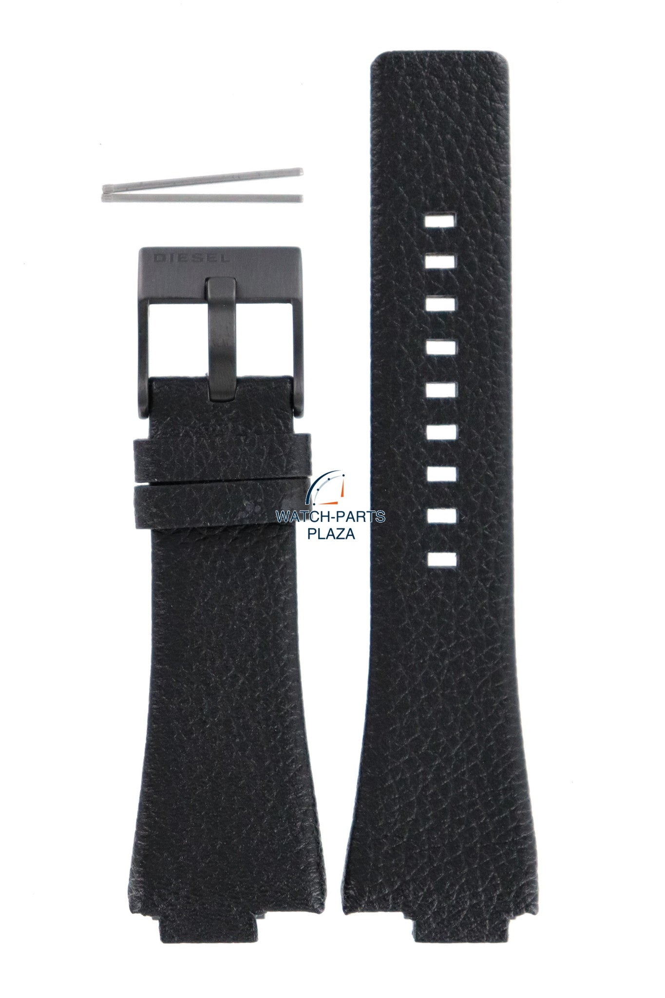 Watch Band Diesel DZ1102 black genuine leather strap 14mm black buckle - Watch Plaza