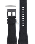 Watch Band Diesel DZ1102 black genuine leather strap 14mm black buckle - Watch Plaza