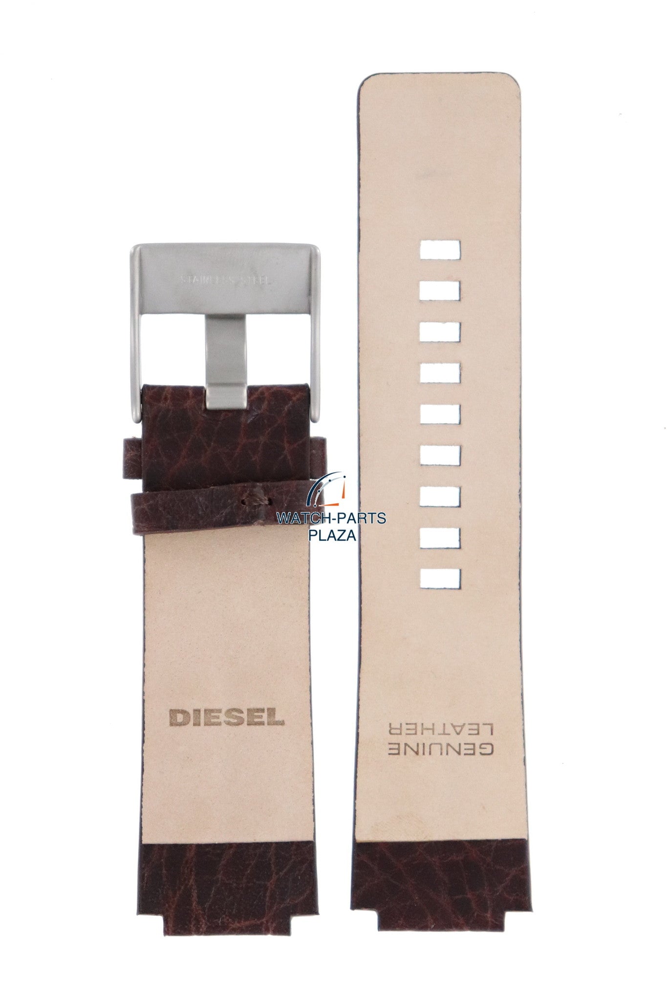 Watch Band Diesel DZ1105 brown leather strap 18mm original - Watch Plaza