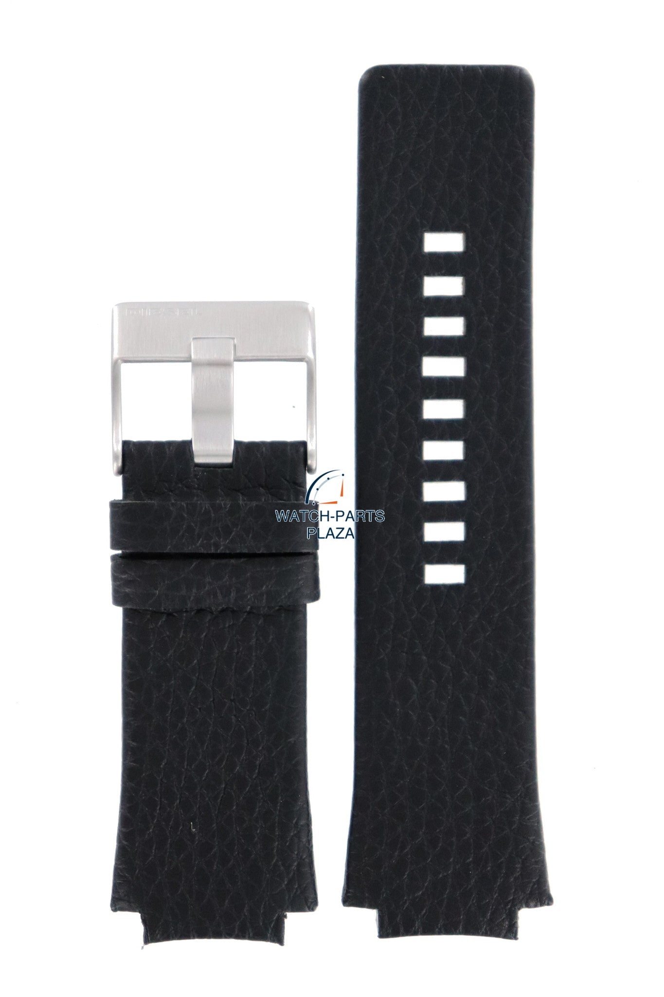 Watch Band Diesel DZ1109 black grain leather strap 20mm original - Watch Plaza