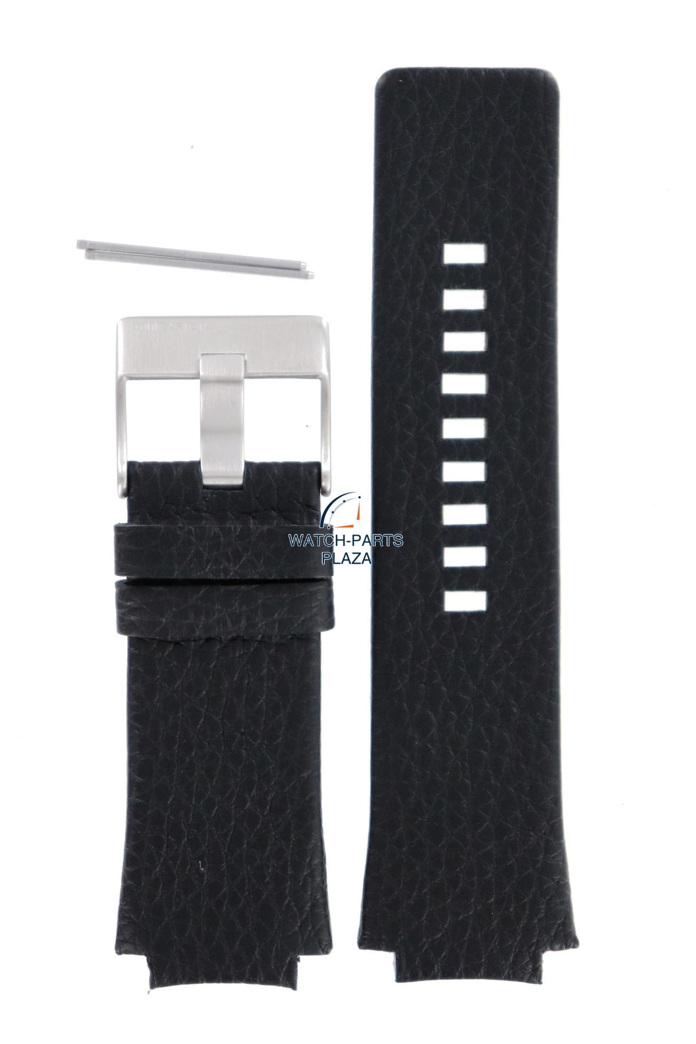 Watch Band Diesel DZ1109 black grain leather strap 20mm original - Watch Plaza