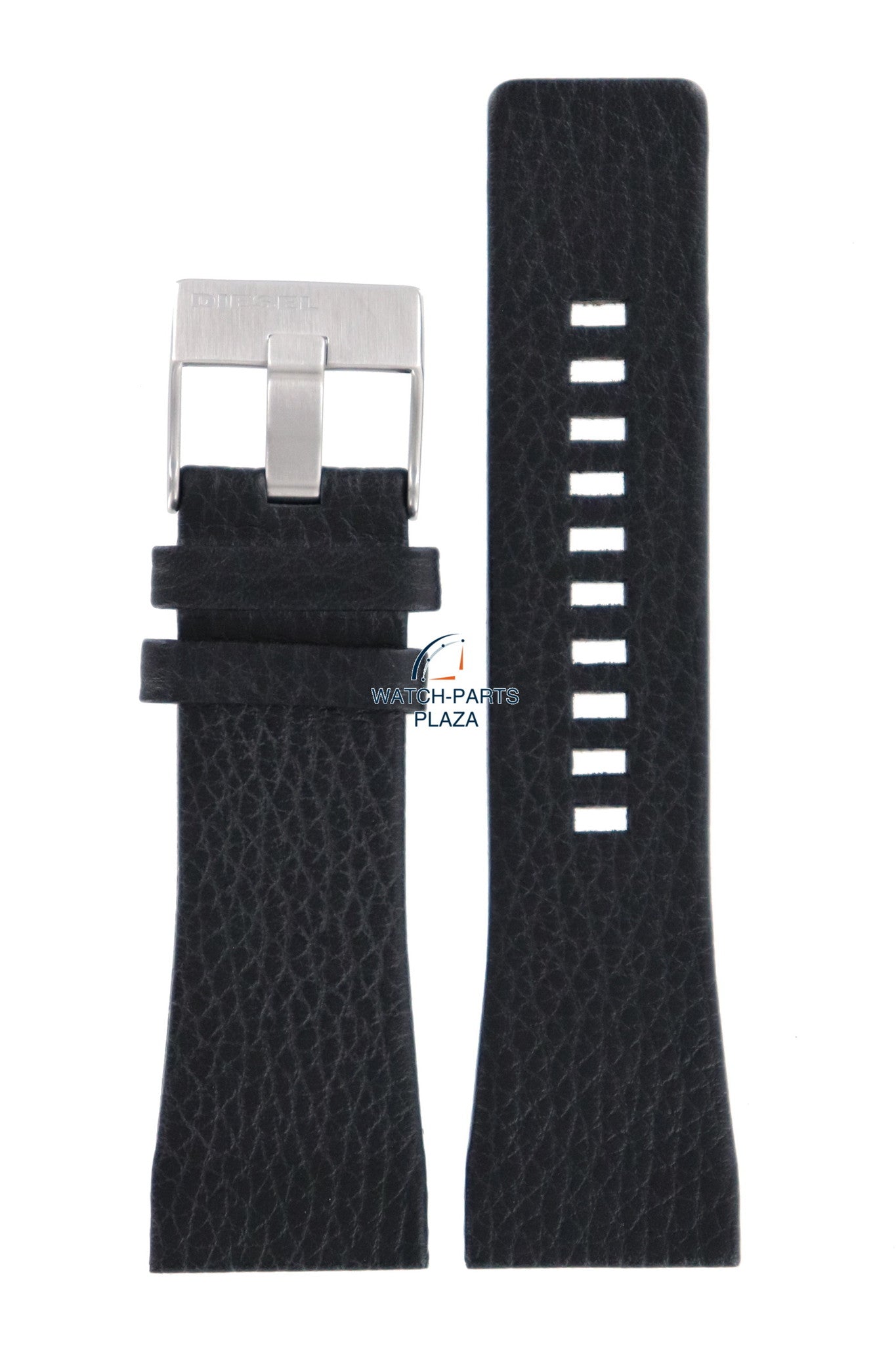 Watch Band Diesel DZ1115 / DZ1116 Barrel black leather strap 29mm original - Watch Plaza