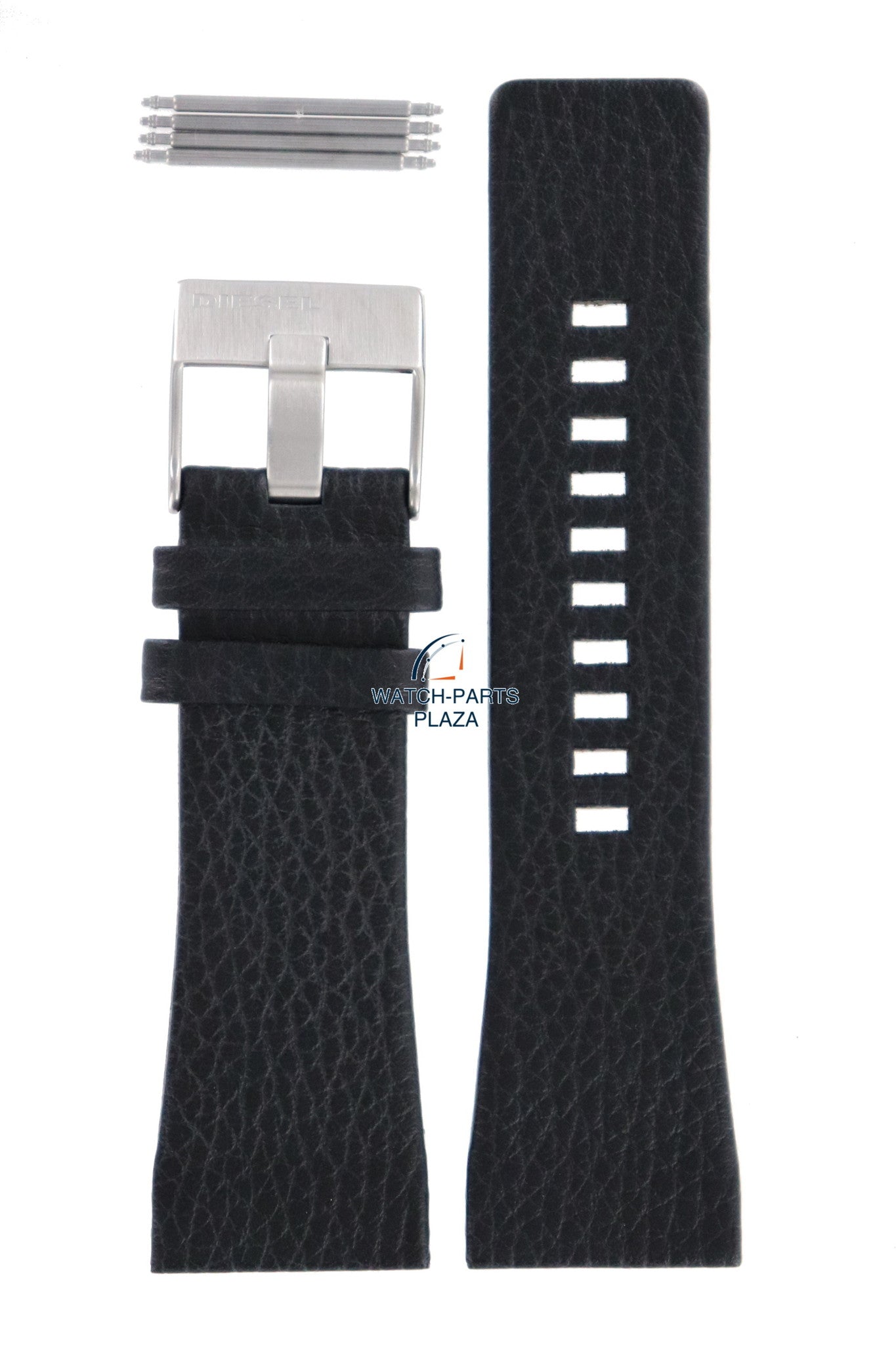 Watch Band Diesel DZ1115 / DZ1116 Barrel black leather strap 29mm original - Watch Plaza