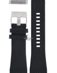 Watch Band Diesel DZ1115 / DZ1116 Barrel black leather strap 29mm original - Watch Plaza