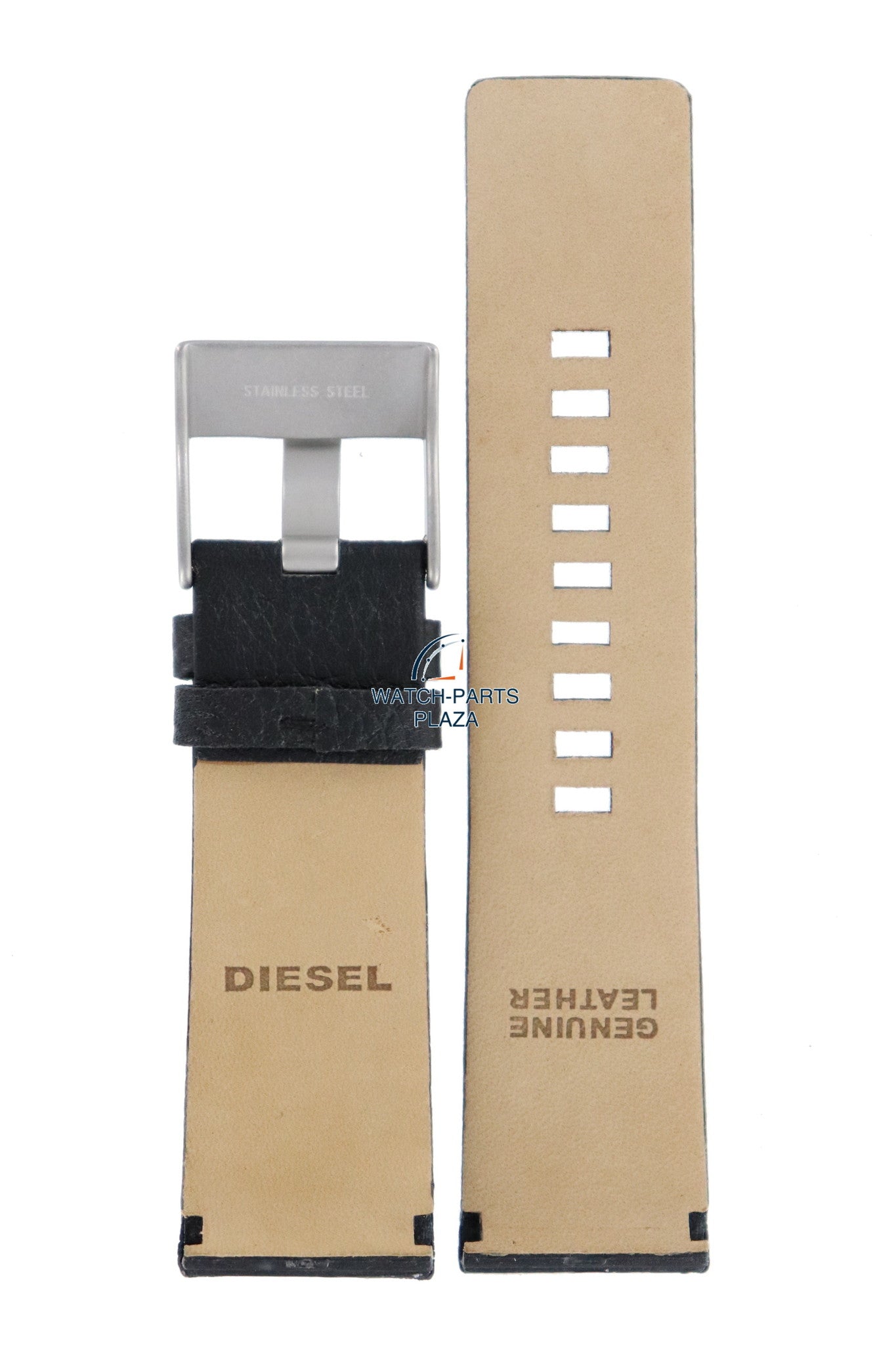 Watch Band Diesel DZ1117 black leather strap 26mm original - Watch Plaza