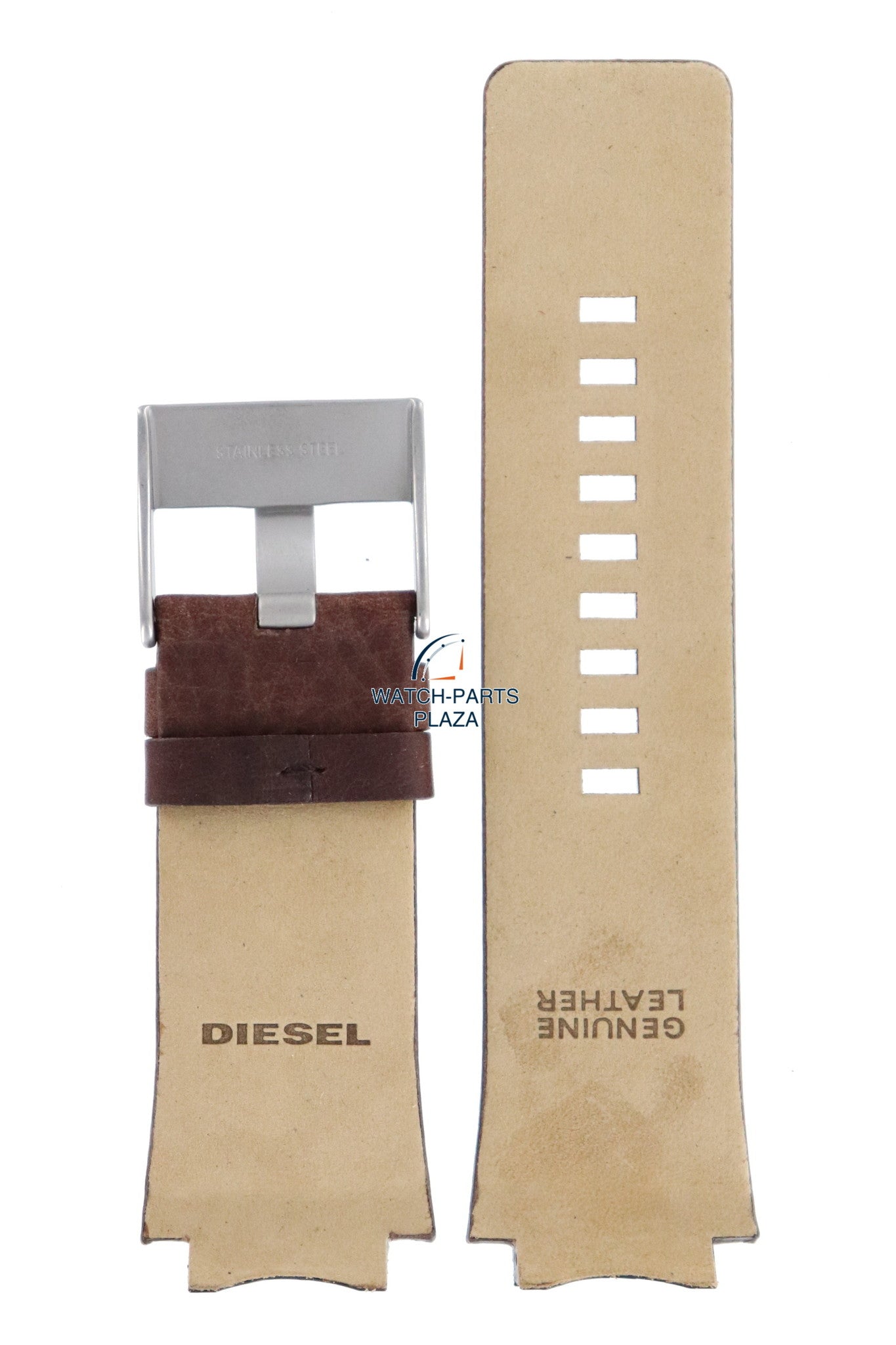 Watch Band Diesel DZ1145 brown leather strap 20mm original DZ1222, DZ1111 - Watch Plaza