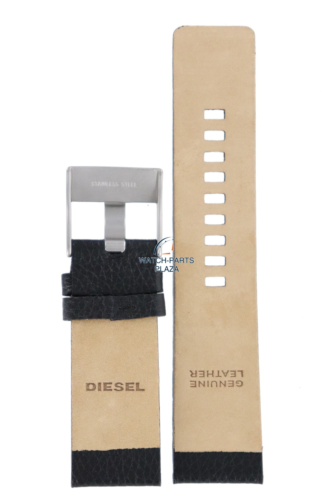 Watch Band Diesel DZ1147 black leather strap 25mm original - Watch Plaza