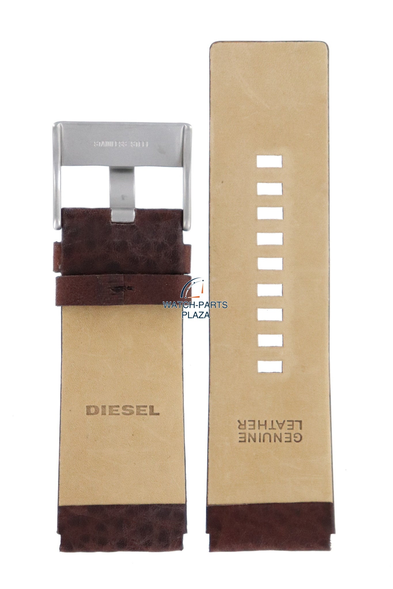 Watch Band Diesel DZ1150 brown leather strap 27mm original - Watch Plaza