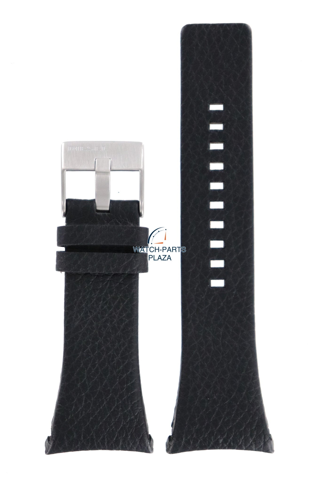 Watch Band Diesel DZ1156 black genuine leather strap 32mm Only The Brave - Watch Plaza