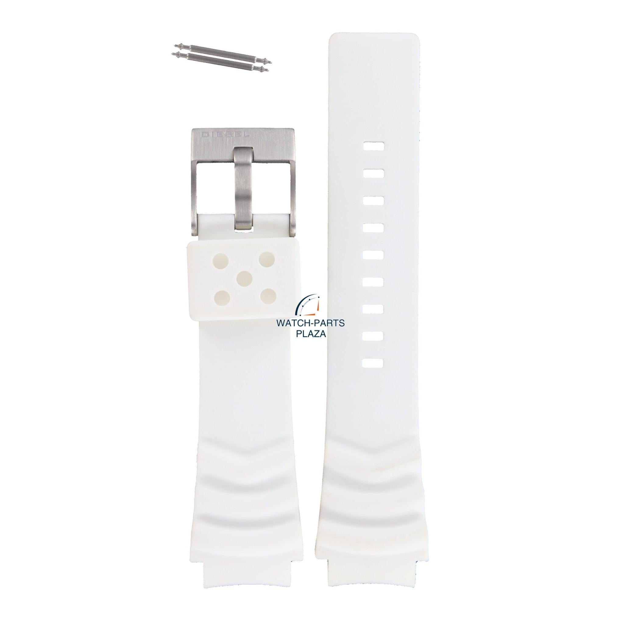 Watch Band Diesel DZ1168 white rubber strap 19mm original - Watch Plaza