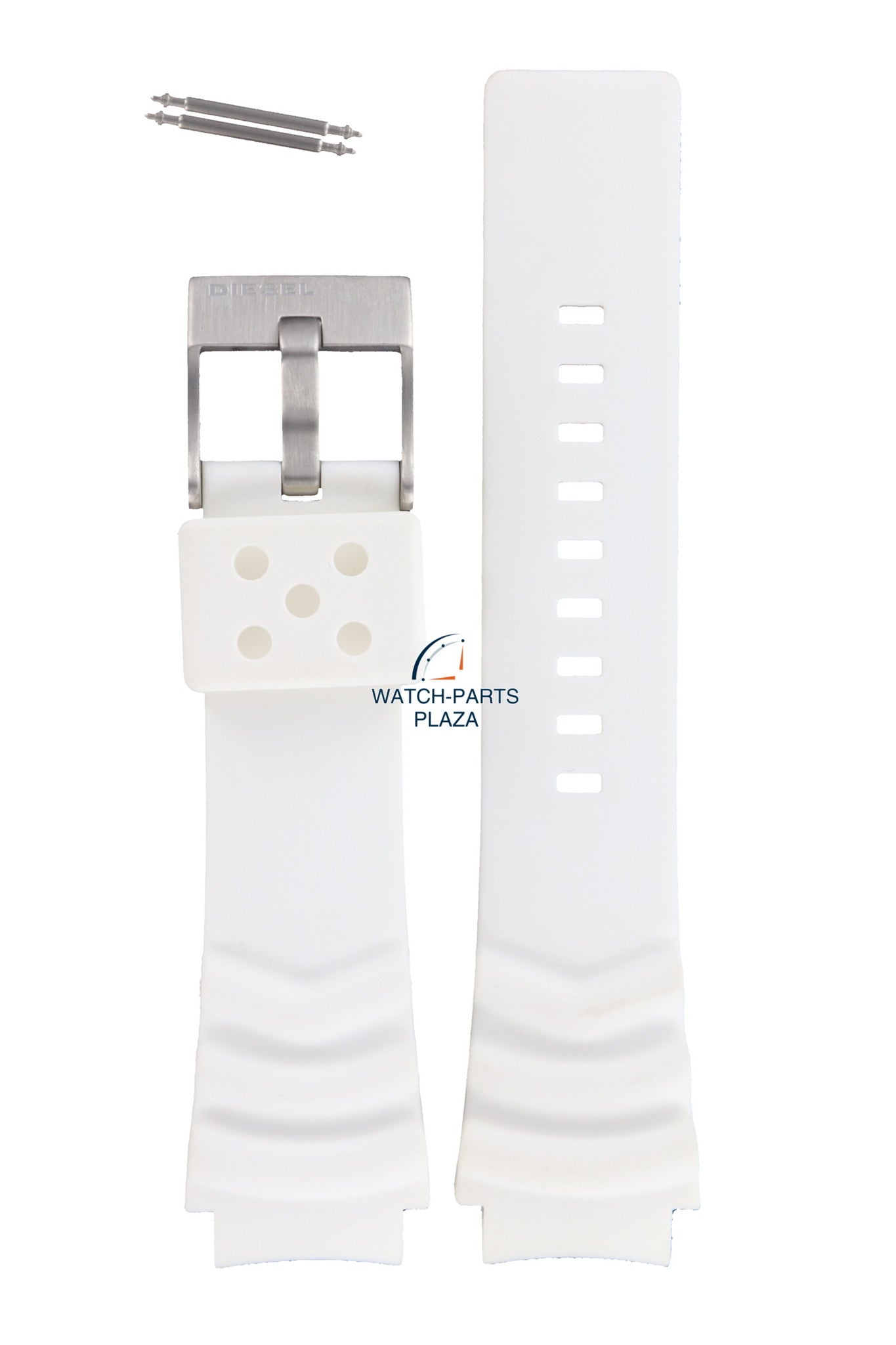 Watch Band Diesel DZ1168 white rubber strap 19mm original - Watch Plaza