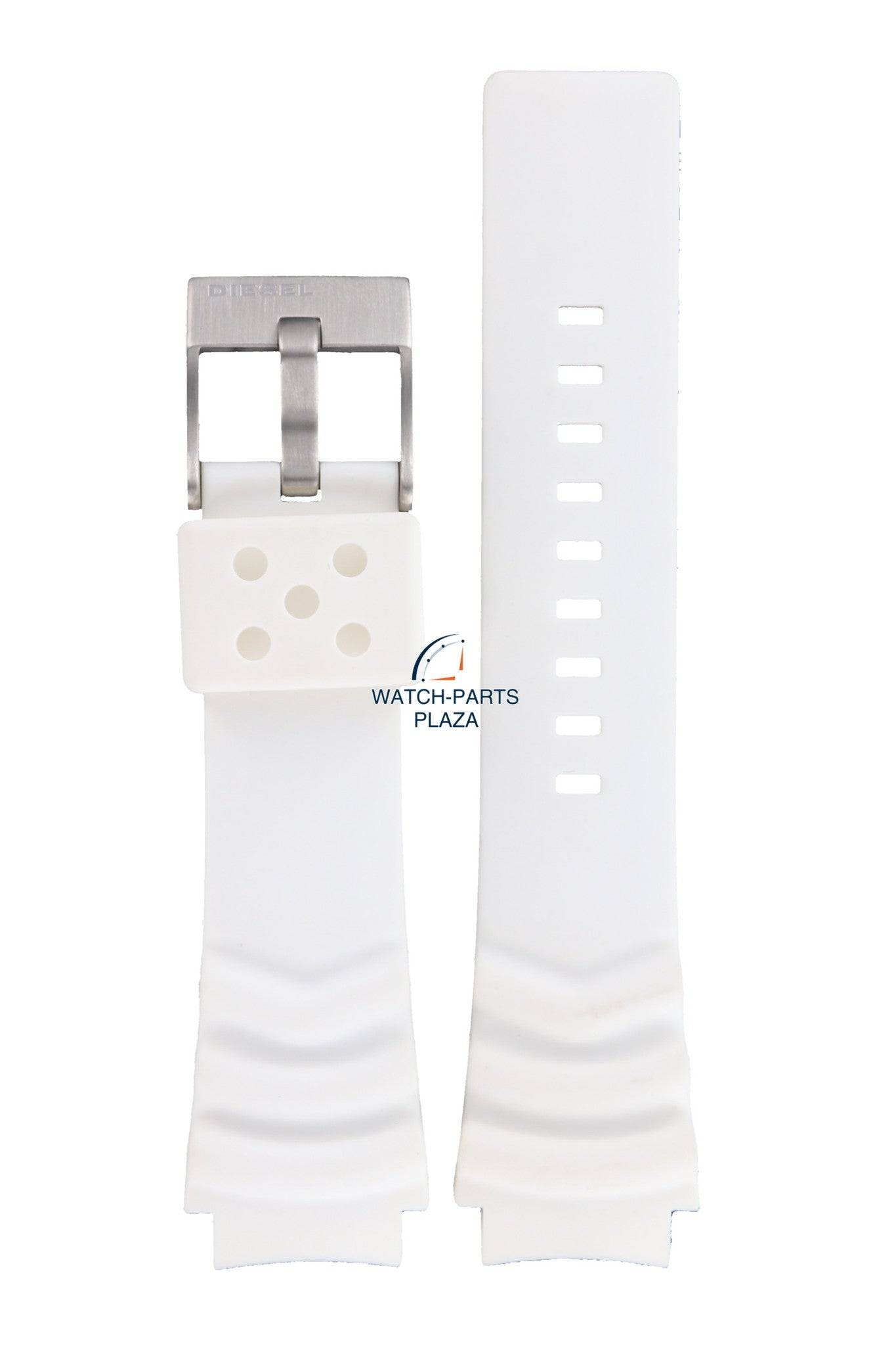 Watch Band Diesel DZ1168 white rubber strap 19mm original - Watch Plaza