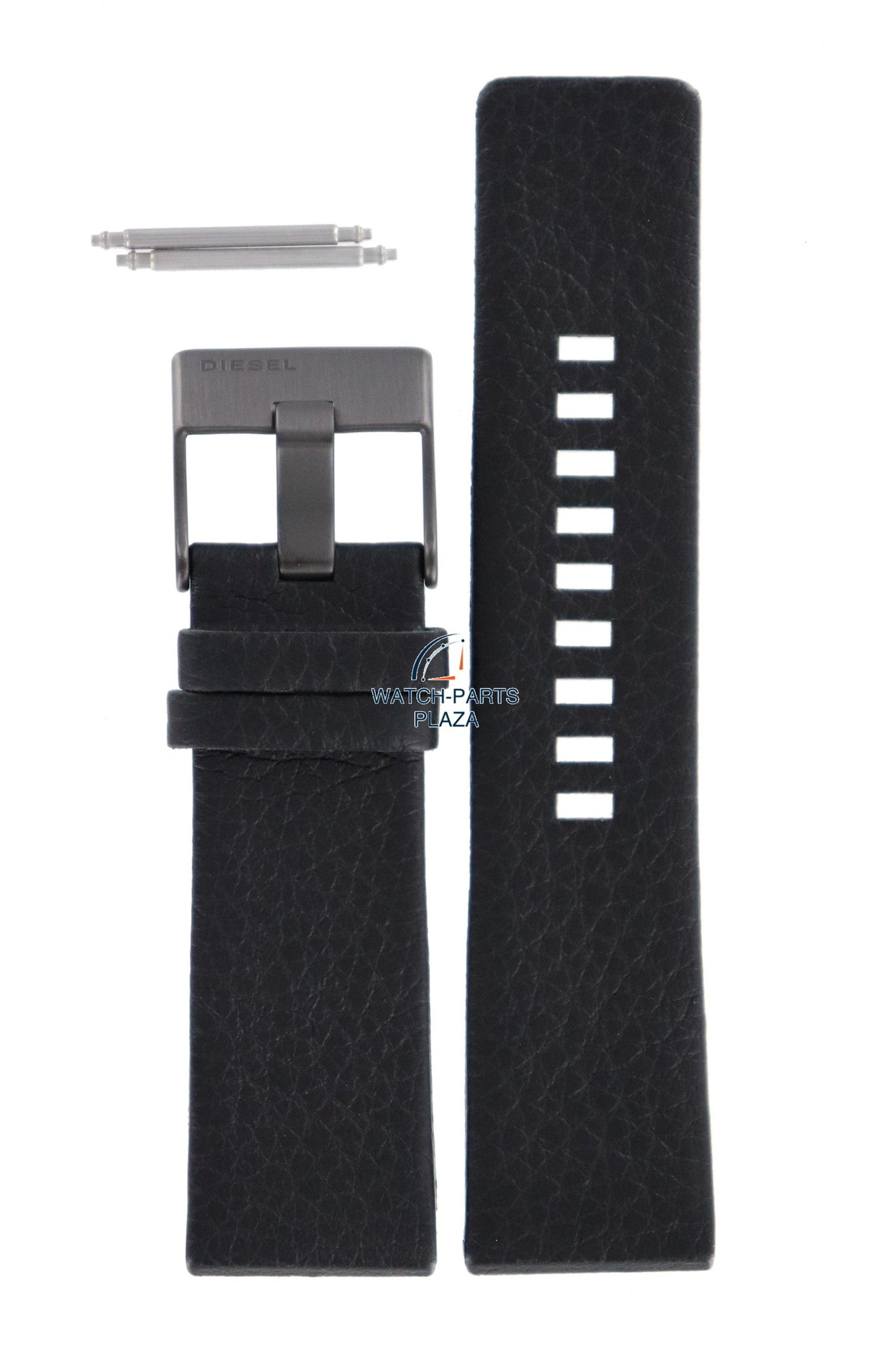 Watch Band Diesel DZ1187 black leather strap 26mm genuine black buckle - Watch Plaza