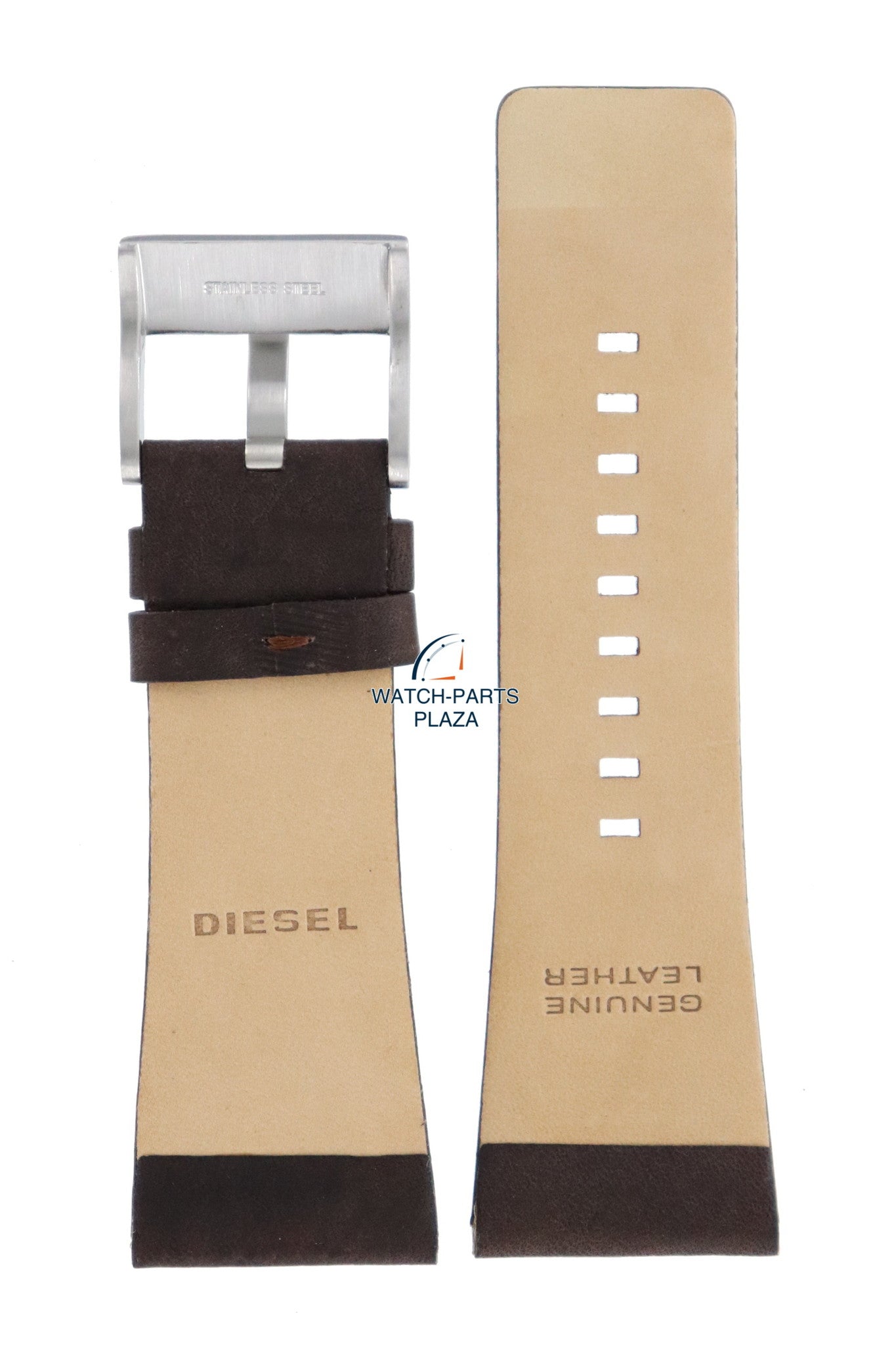 Watch Band Diesel DZ1200 brown leather strap 30mm original - Watch Plaza