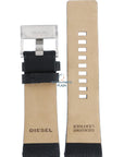 Watch Band Diesel DZ1258 black genuine leather strap 28mm original - Watch Plaza