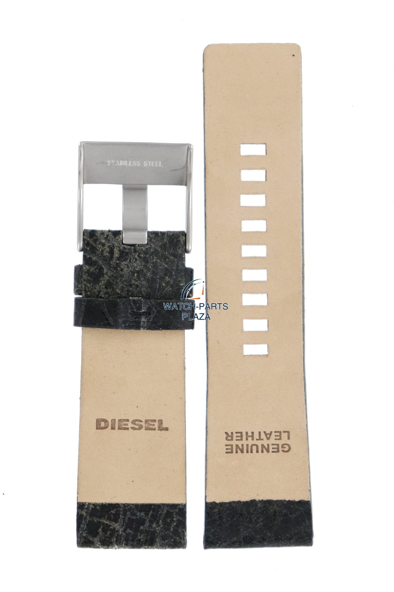 Watch Band Diesel DZ1269 black leather strap 26mm original - Watch Plaza