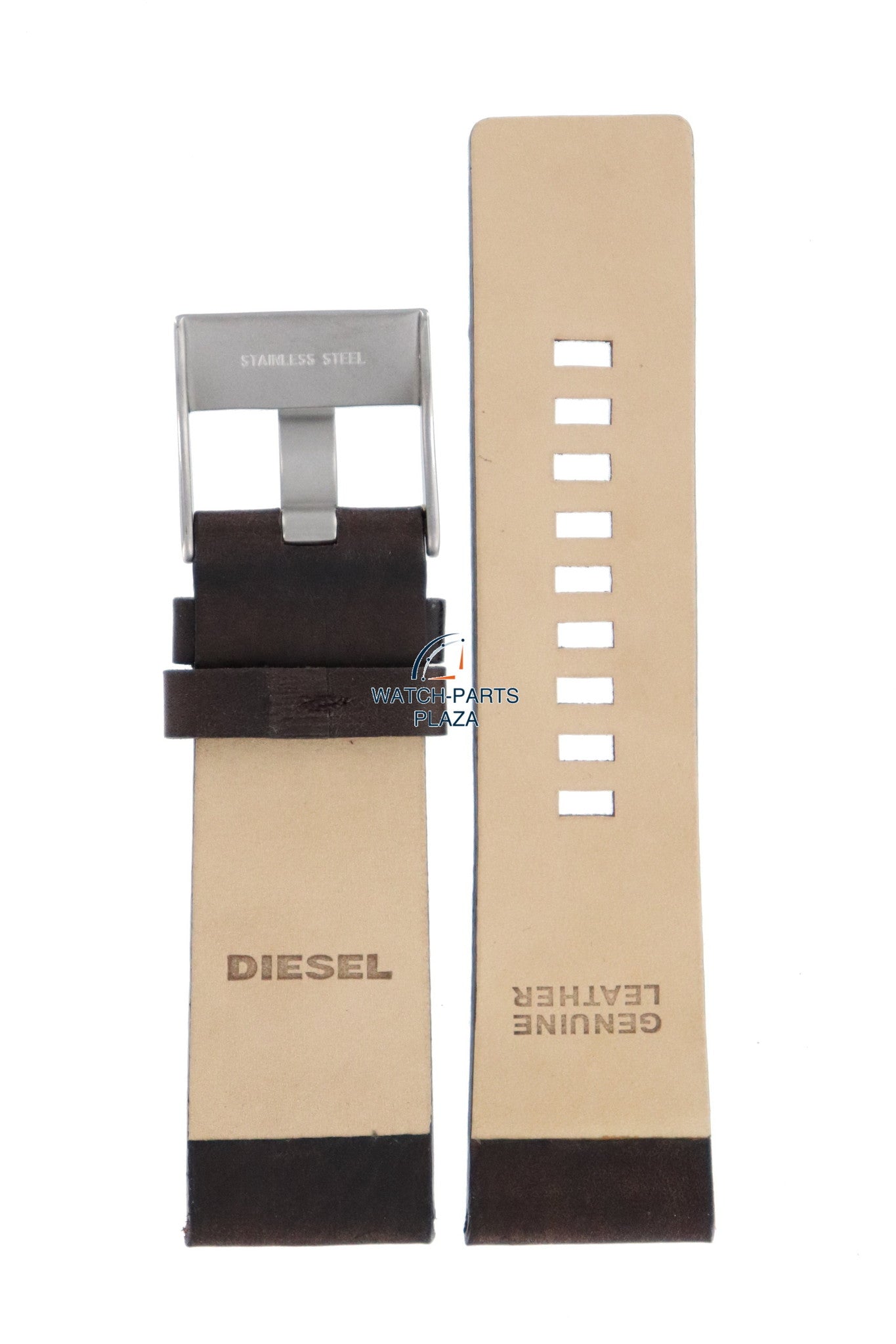 Watch Band Diesel DZ1272 dark brown leather strap 26mm original - Watch Plaza