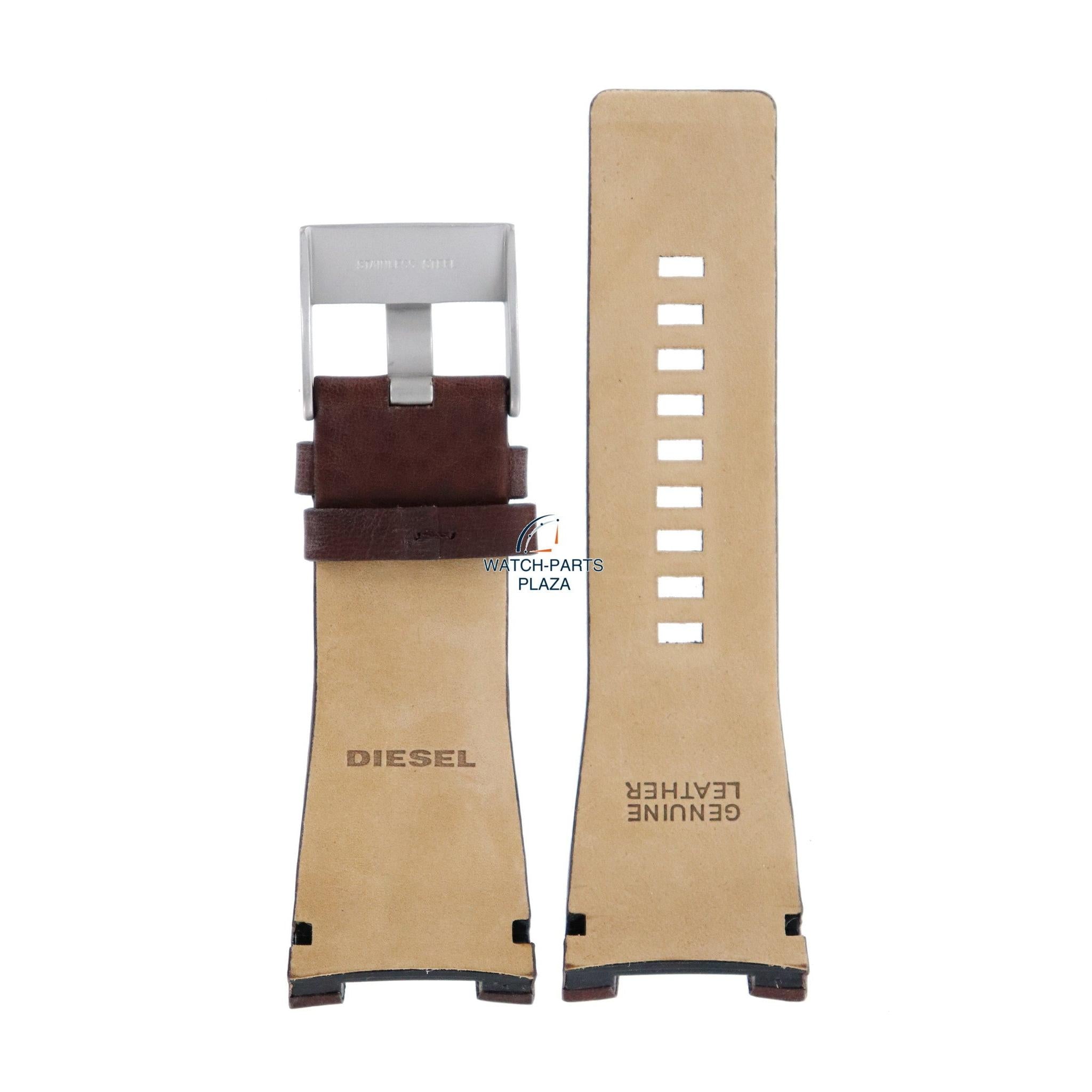 Watch Band Diesel DZ1273 brown leather strap 32mm Bugout original - Watch Plaza