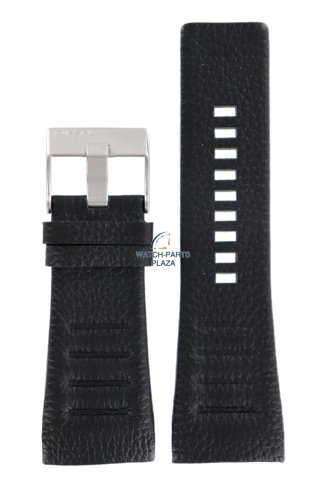 Watch Band Diesel DZ1276 black genuine leather strap 32mm original - Watch Plaza