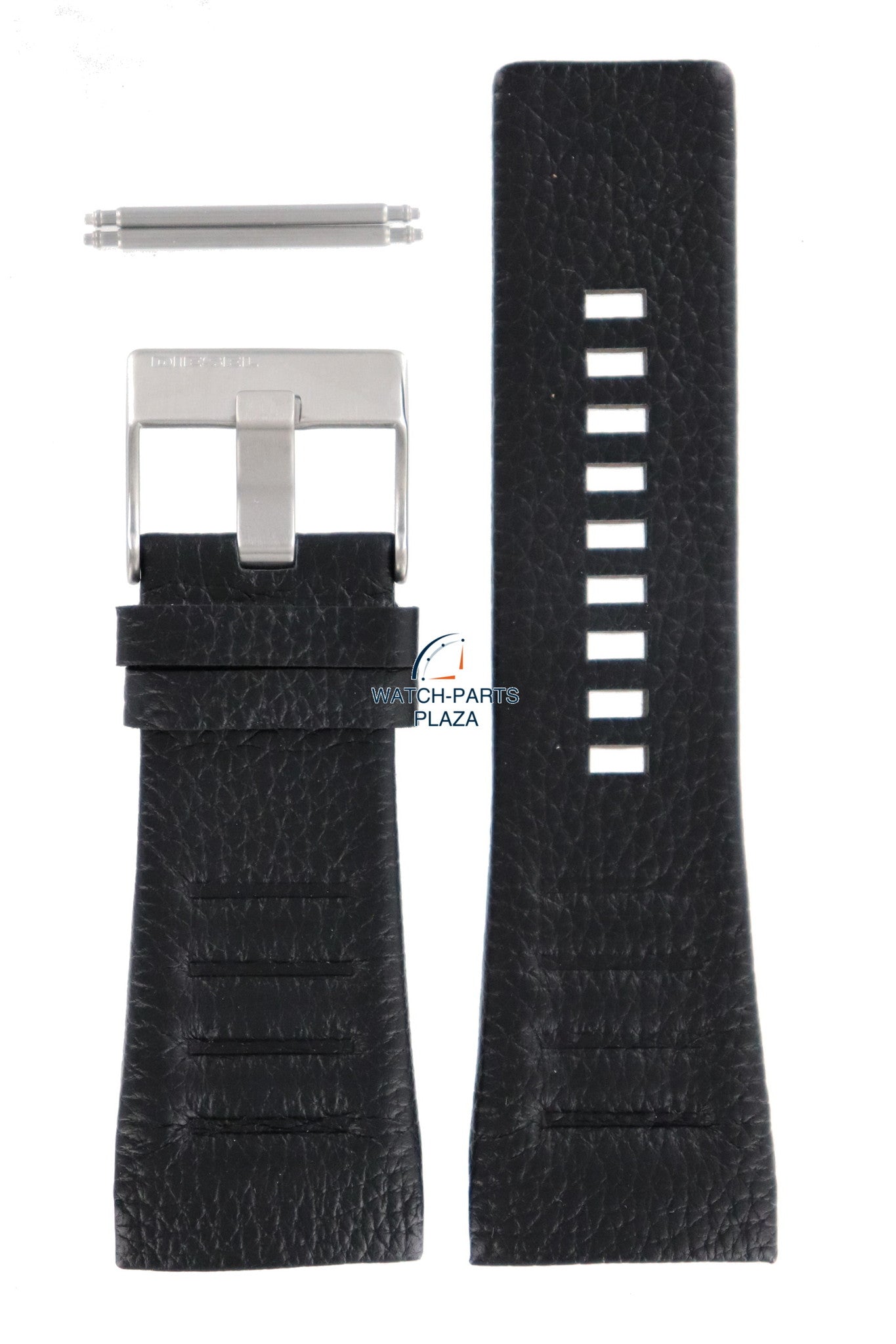 Watch Band Diesel DZ1276 black genuine leather strap 32mm original - Watch Plaza