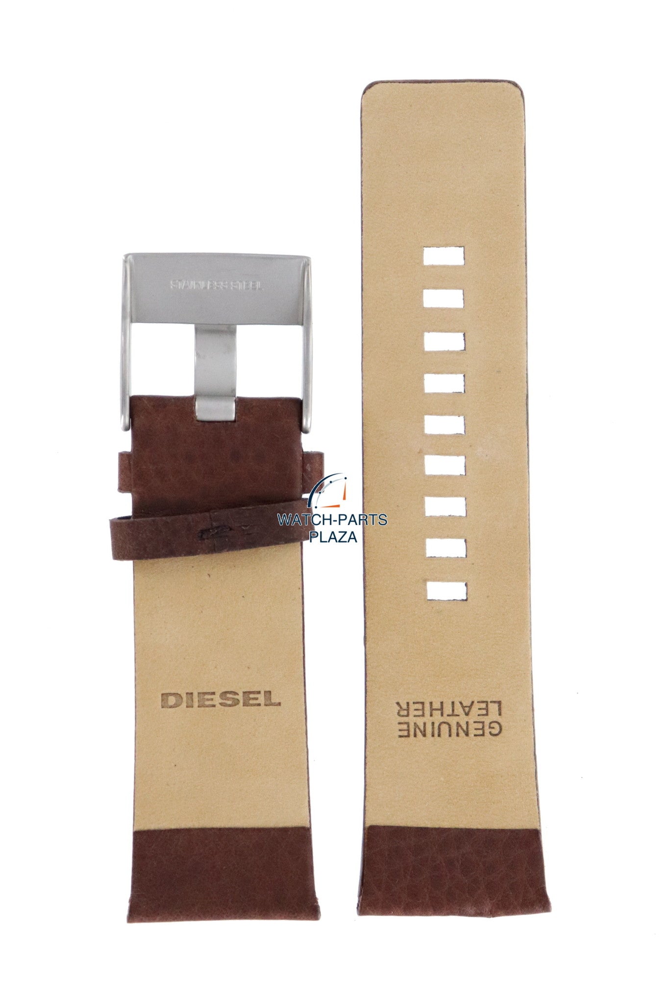 Watch Band Diesel DZ1293 brown leather strap 27mm original - Watch Plaza