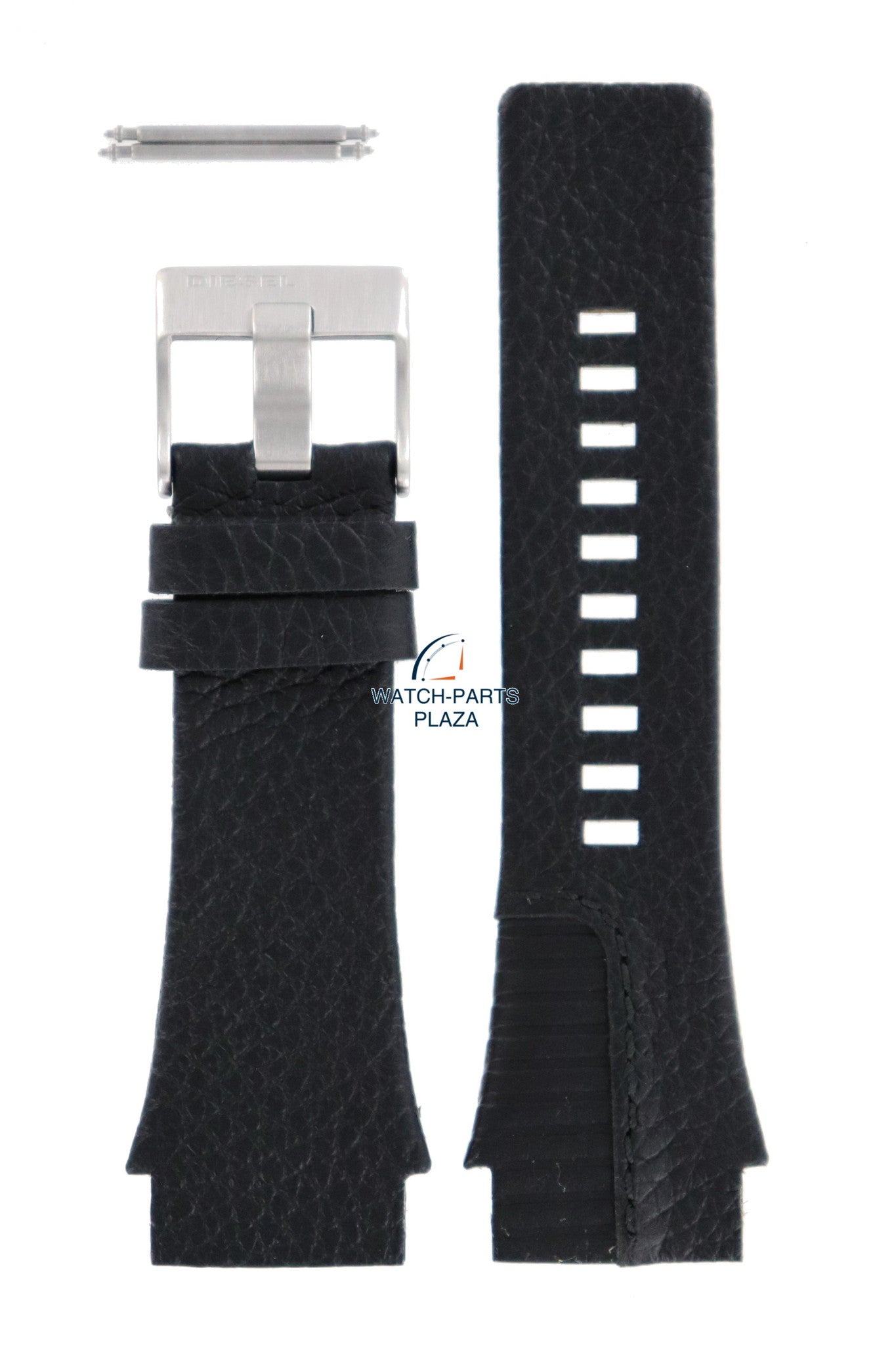 Watch Band Diesel DZ1397 black genuine leather strap 26mm original - Watch Plaza