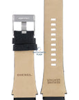 Watch Band Diesel DZ1397 black genuine leather strap 26mm original - Watch Plaza